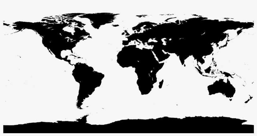 Transparent Images Whitepluspngcom - World Map Black White, transparent png