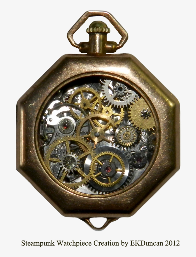 Ladies Steampunk Timepiece From Vintage Parts By Eveyd - Steampunk Clock And Butterfly Necklace Steampunk Pendant, transparent png