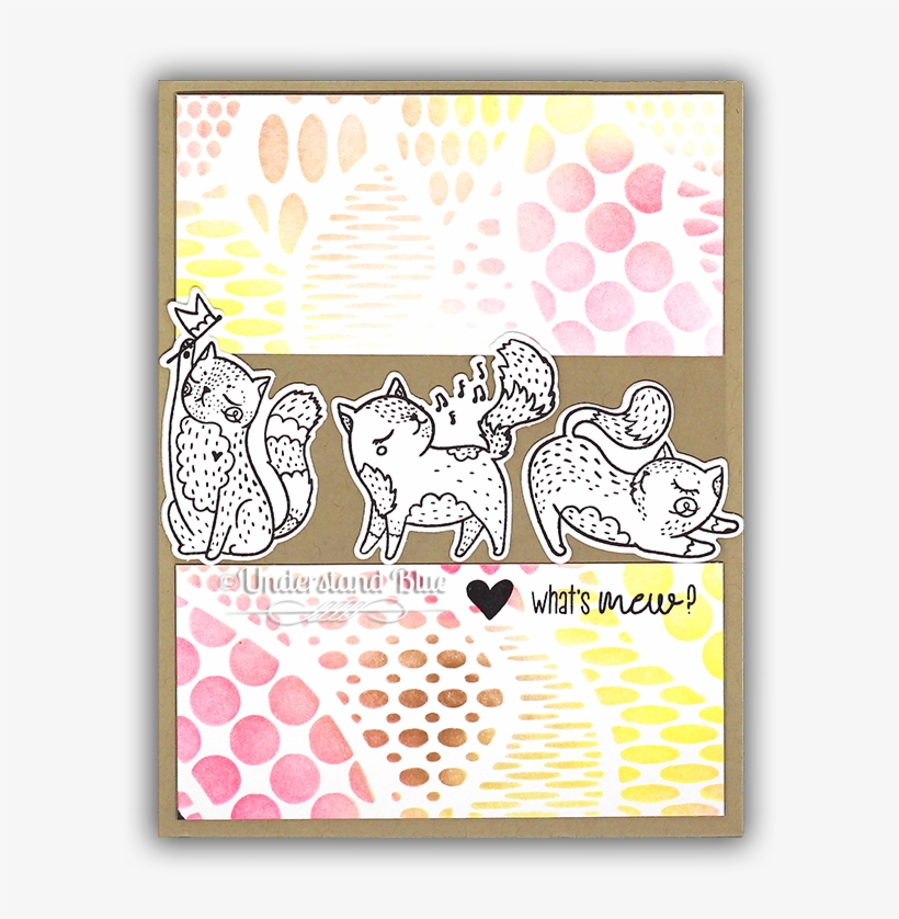 Stenciled Cats Card By Understand Blue - Blue, transparent png