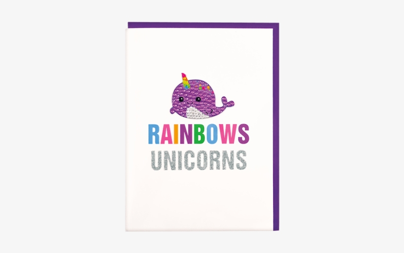 Card With Rhinestone Decal-narwhal - Decal, transparent png