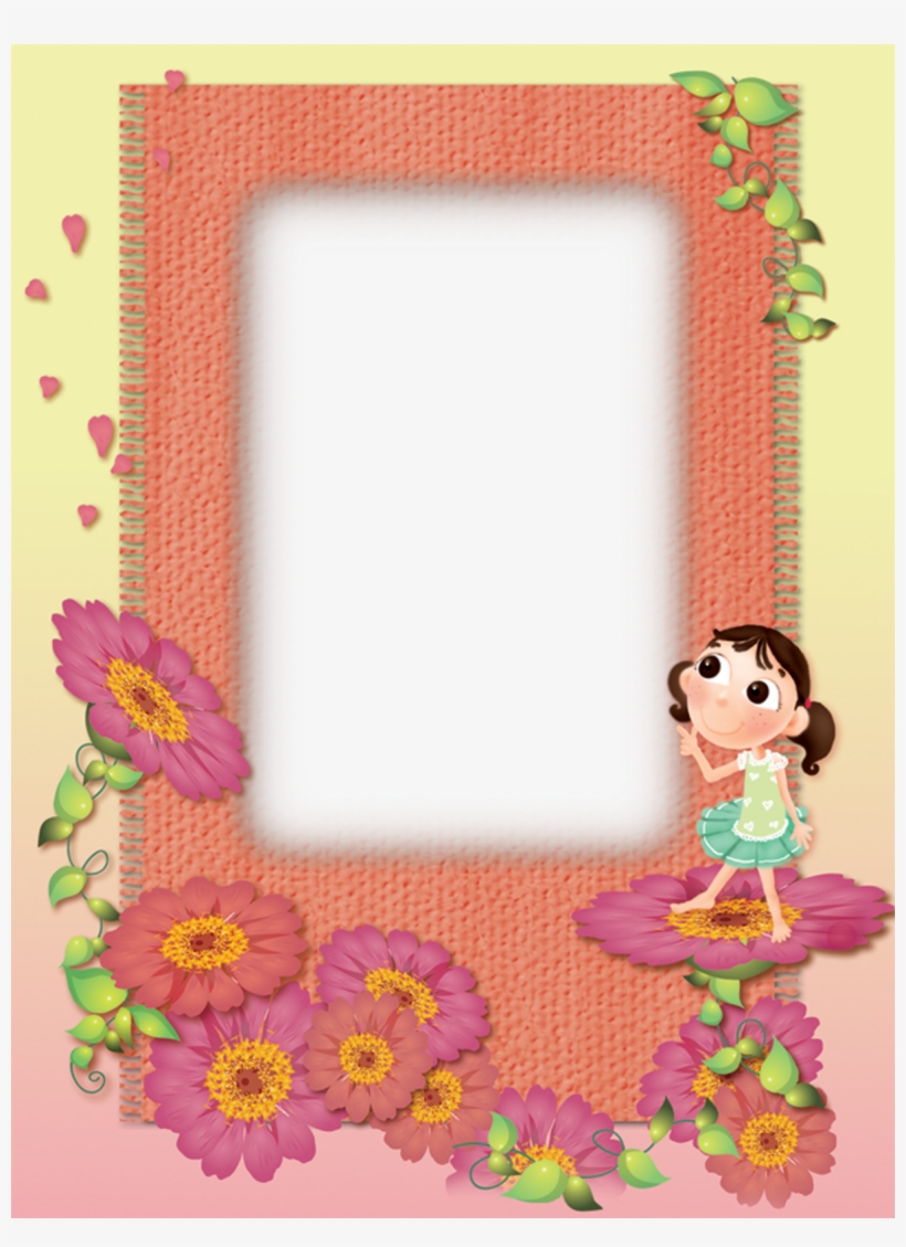 Imagens,templates,frames E Molduras Png E Psd Para - Png Flower Kids Frame, transparent png