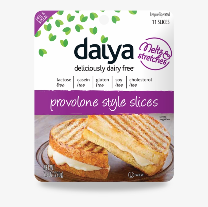 "meltable & Stretchy" Daiya Provolone Low Protein Cheese - Daiya Swiss Cheese, transparent png