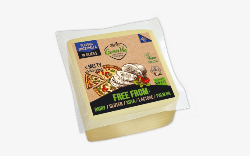 Vegan Dairy-free Gouda Cheese Slices 500g Foodservice - Greenvie Mozzarella Geschmack Scheiben - 1kg, transparent png