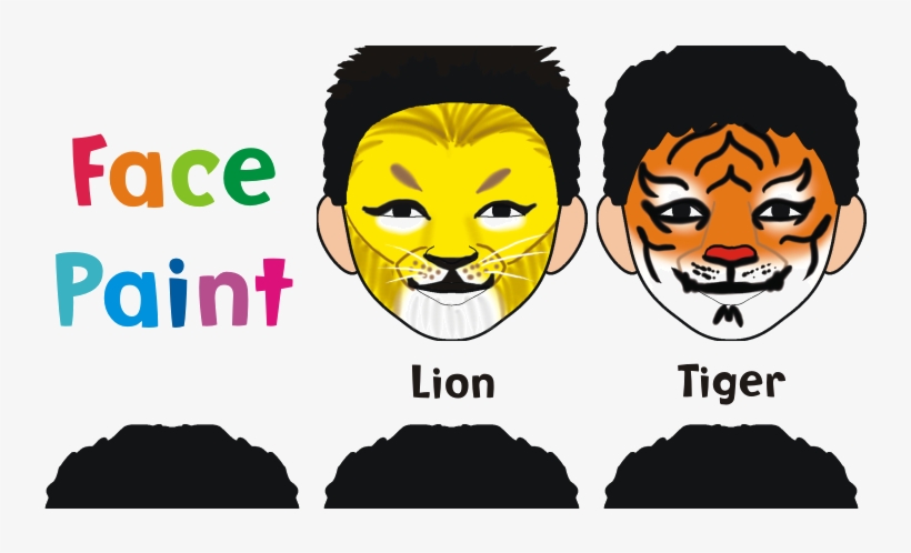 Beginner Tiger Face Paint, transparent png