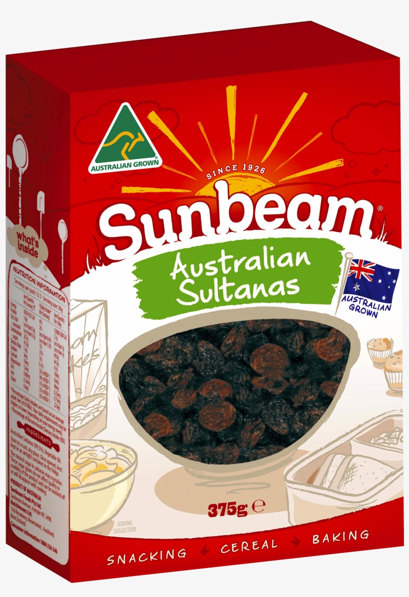 Sunbeam Raisins 375g, transparent png