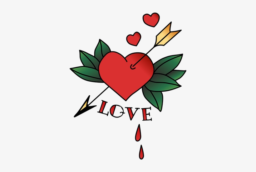 Vinilo A Todo Color Tatuaje Love - Tatuajes De Colores Png, transparent png