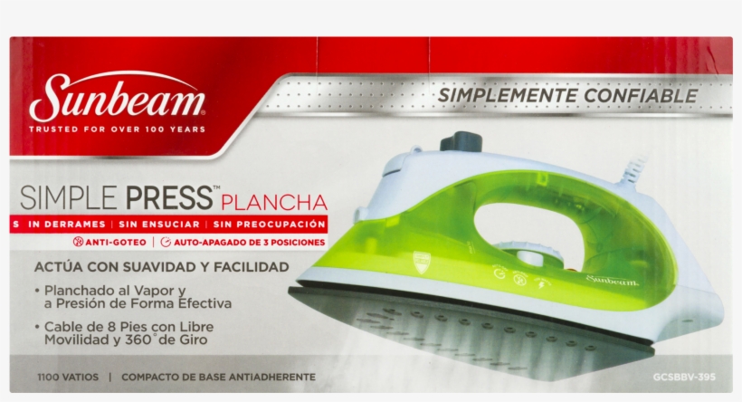 Sunbeam Gcsbbv-395 Classic Auto Off Iron, transparent png