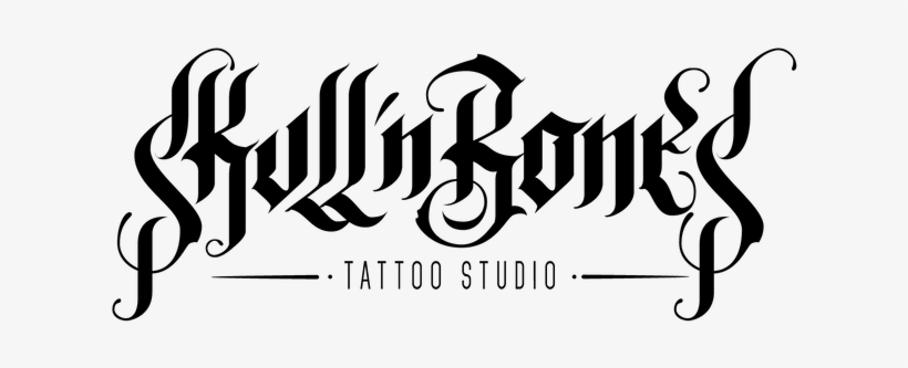 Skull N Bones Tatuajes Bogota - Calligraphy, transparent png