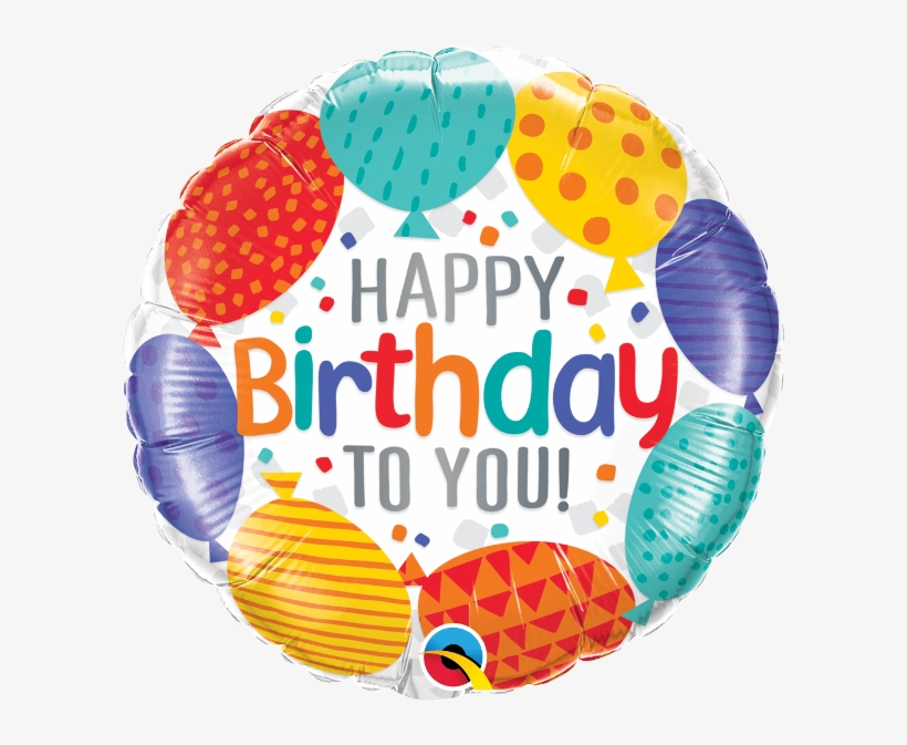 18 Inch Happy Birthday To You Round Foil Ballon, transparent png