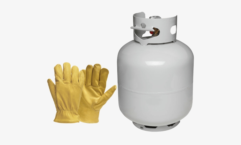 Propane Tank And Gloves To Make A Repair On A Torch - Coleman 425 Propane Conversion, transparent png