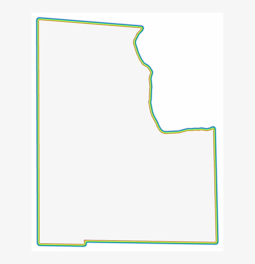 A Rainbow Outline Around A Map Of Baker, transparent png