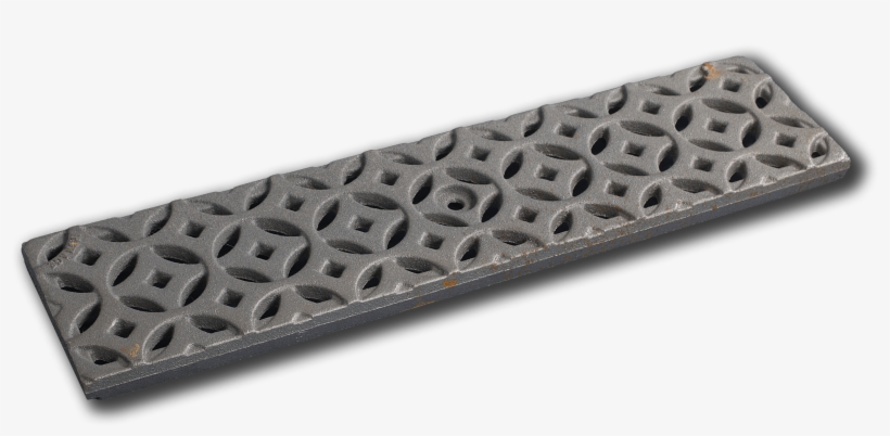 17 7/8″x4 1/16″x3/4″ Decorative Cast Iron Trench Grate - Grille, transparent png