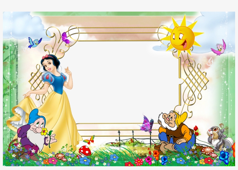 Moldura Digitais, Moldura Floral, Painel De Fotos, - Border Design Cartoon Characters, transparent png