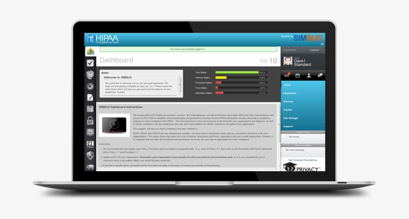 Hipaa Compliance Solution - White Label Software Dashboard, transparent png