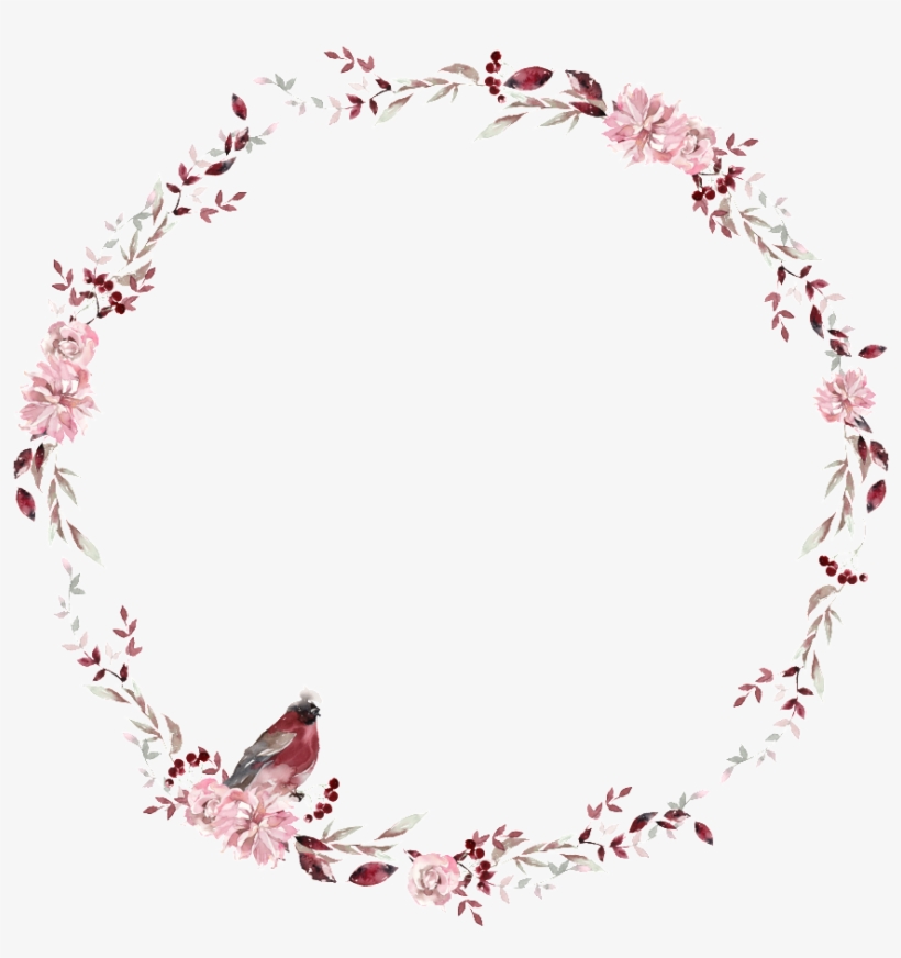 Creative Garland Ink Painting Transparent Watercolor - Png Круглая Рамка Цветочки, transparent png