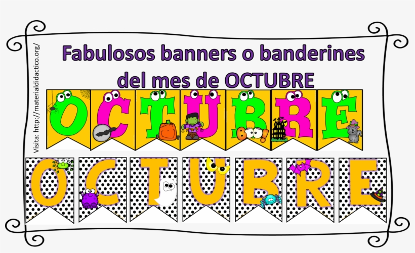 Estos Fabuloso Banners O Banderines Del Mes De Octubre - Banderines Del Mes De Octubre, transparent png