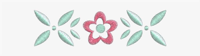Flor Com Folhinhas Borda - Flor Borda, transparent png