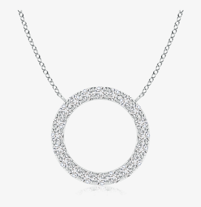 Lab Grown Diamond Open Circle Necklace - 1.99 Ctw Natural Blue Sapphire Diamond Pendant Necklace, transparent png