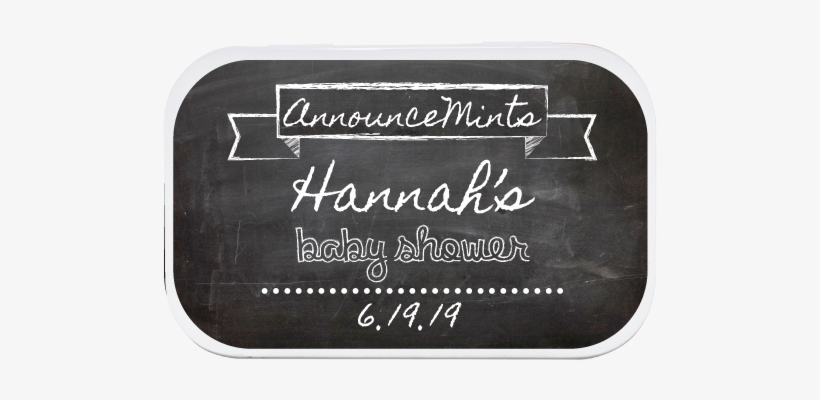 Chalkboard Personalized - Personalized Baby Shower Mint Tins, transparent png
