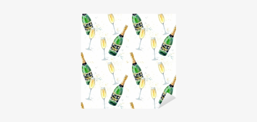 Vinilo Pixerstick Patrón Sin Fisuras De Un Champagne - Champagne, transparent png