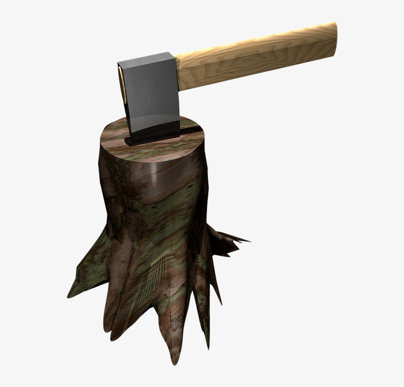 Axe, Log, Png, Isolated, Tribe, Woodworks, Wood Chop - Miniature Axe And Log, transparent png