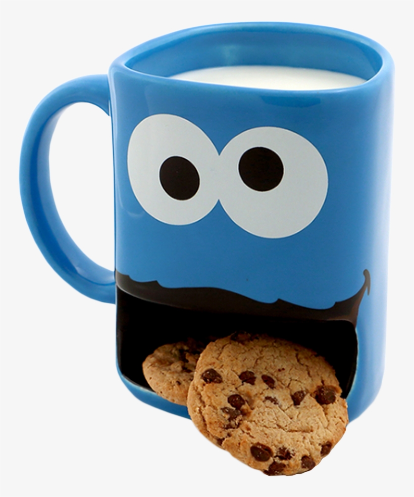 Cookie Monster Milk & Cookies Dunk Mug - Cookie Monster Mug, transparent png