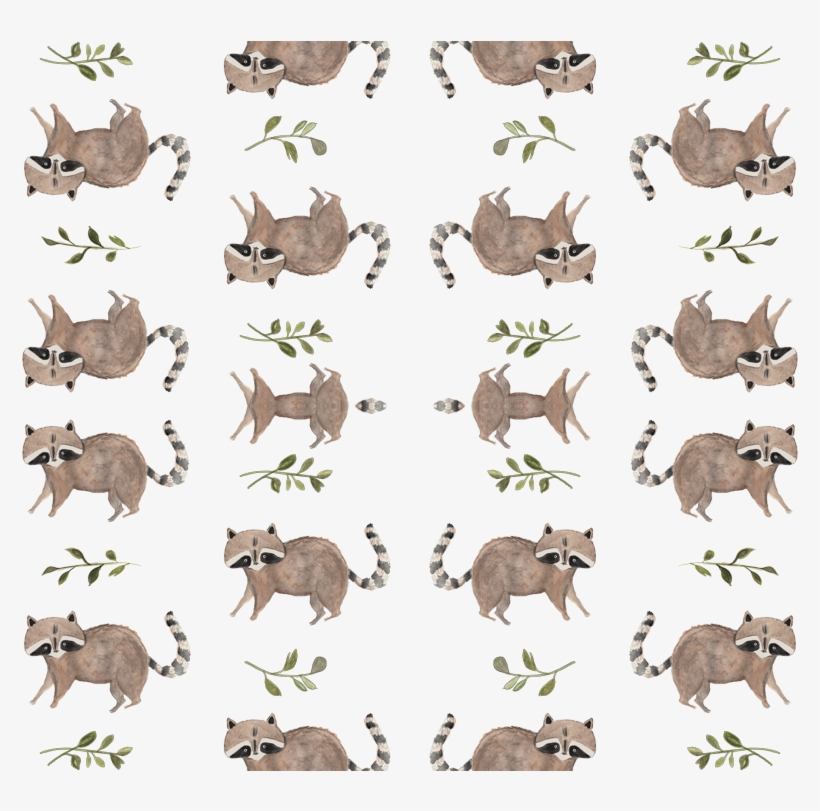 Watercolor Raccoon & Vines Grey Background By Pacemadedesigns, transparent png
