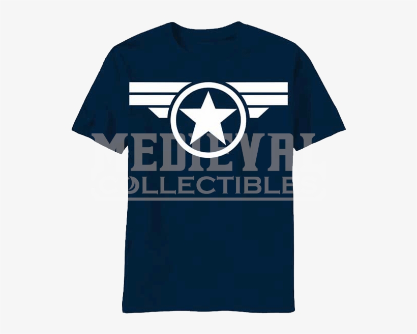 Blue And White Star Captain America T-shirt - Mobile Wallpaper Captain America, transparent png