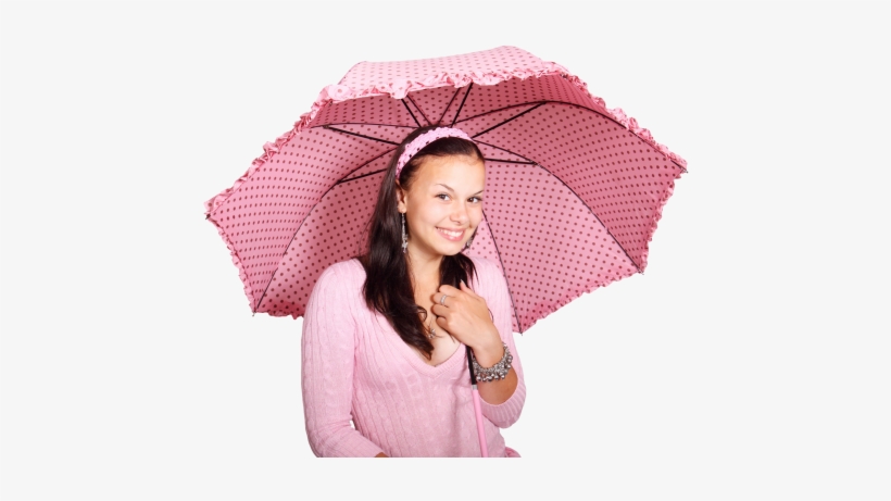 Beautiful Young Girl With Umbrella Png Image - Umbrella, transparent png