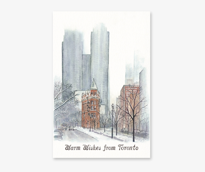 Watercolour Of The Iconic Gooderham Building In Toronto - Gooderham Building, transparent png