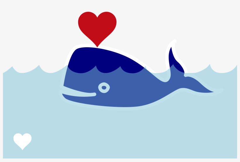 Clipart Whale Real Whale - Cartoon Whale With Heart, transparent png