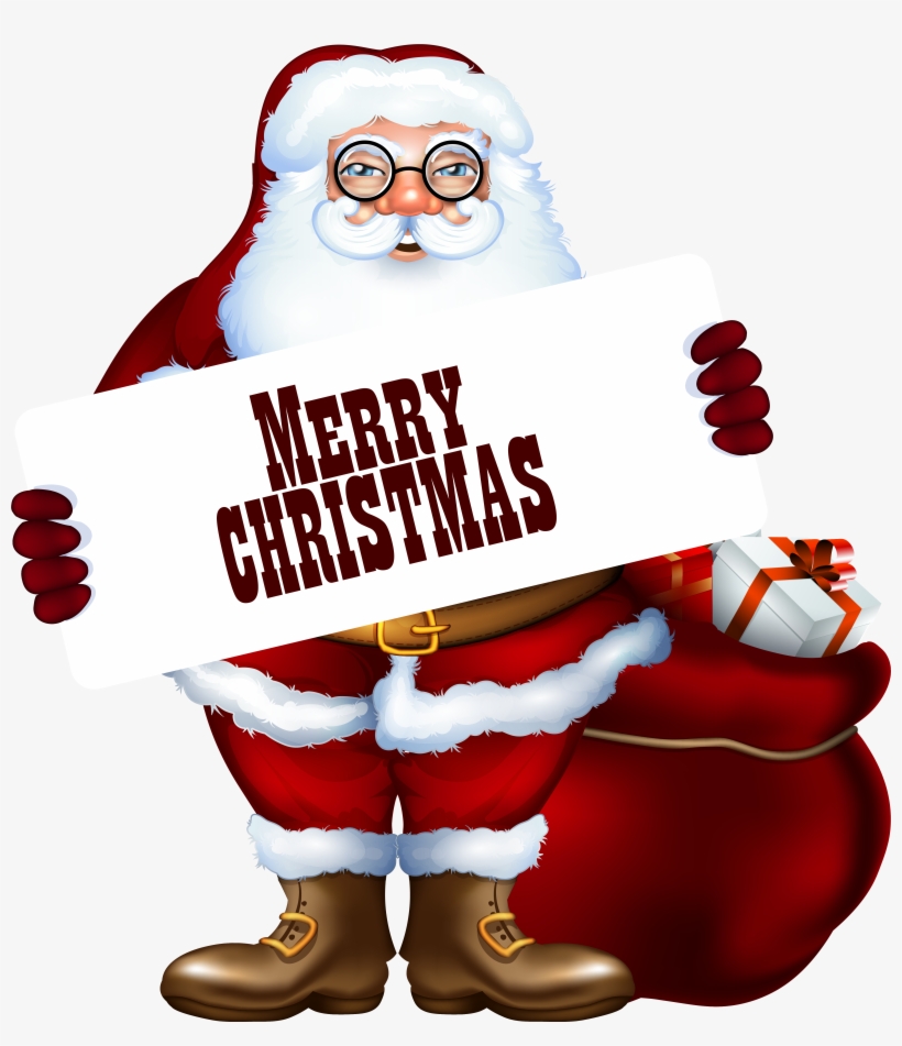 Santa Clipart Merry Christmas - Merry Christmas With Santa Claus, transparent png