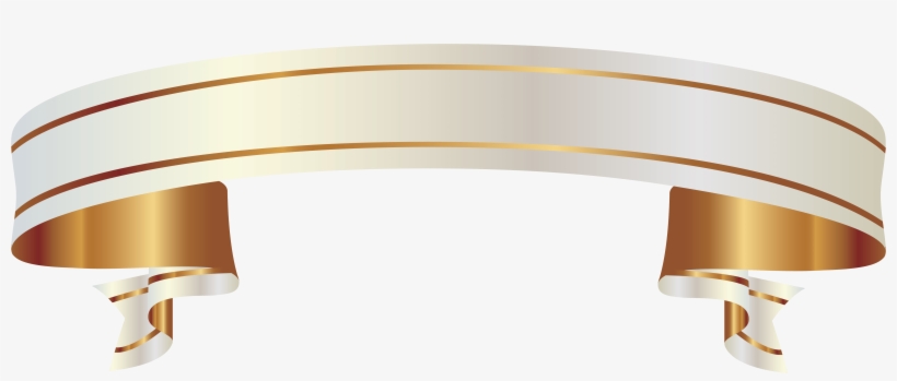 White And Gold Banner Png Clipart Picture - White And Gold Banner, transparent png