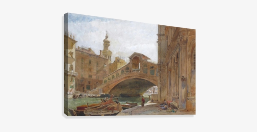 Landscape Near A Bridge Canvas Print - Venice, transparent png