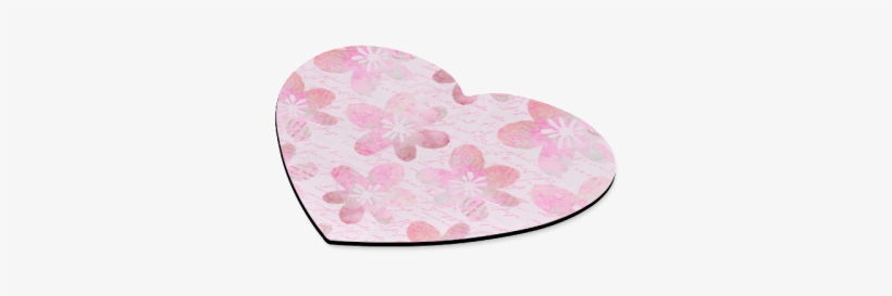 Watercolor Flower Pattern Heart Shaped Mousepad Watercolor - Heart, transparent png