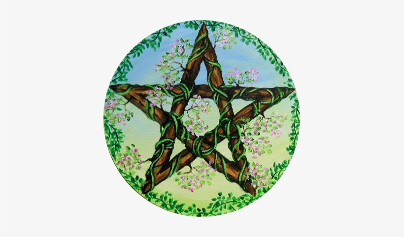 Wiccan Pentagram - Plant Vines Pentagram Cabochon Tibetan Silver Glass, transparent png