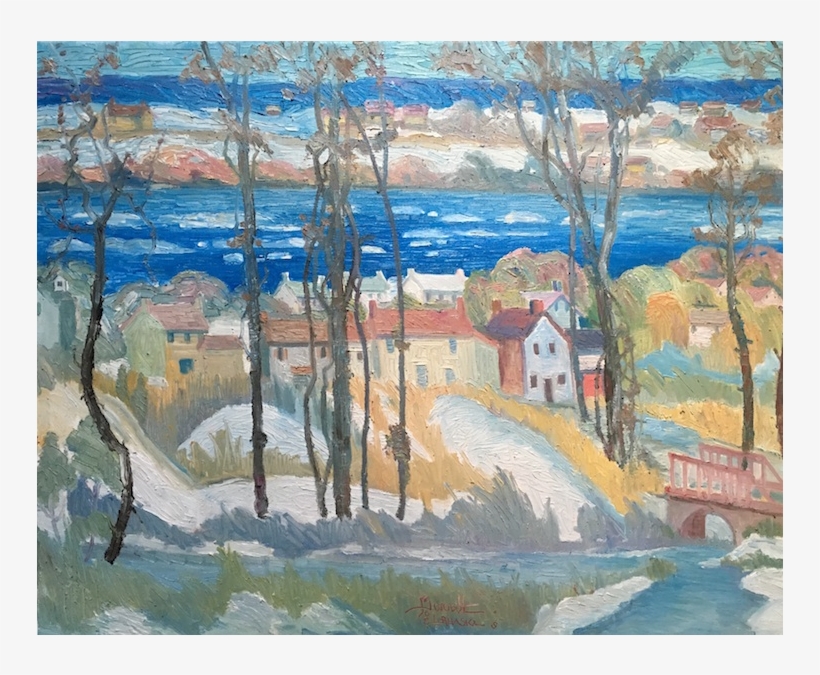 Old River Village On The Delaware - Painting, transparent png