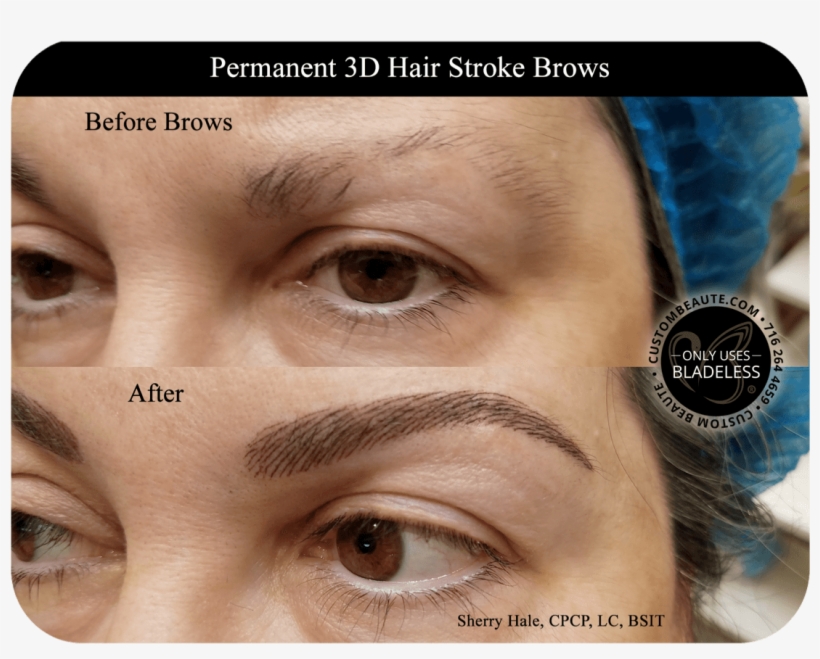 Before And After Permanent 3d Hair Stroke Brows - New York, transparent png