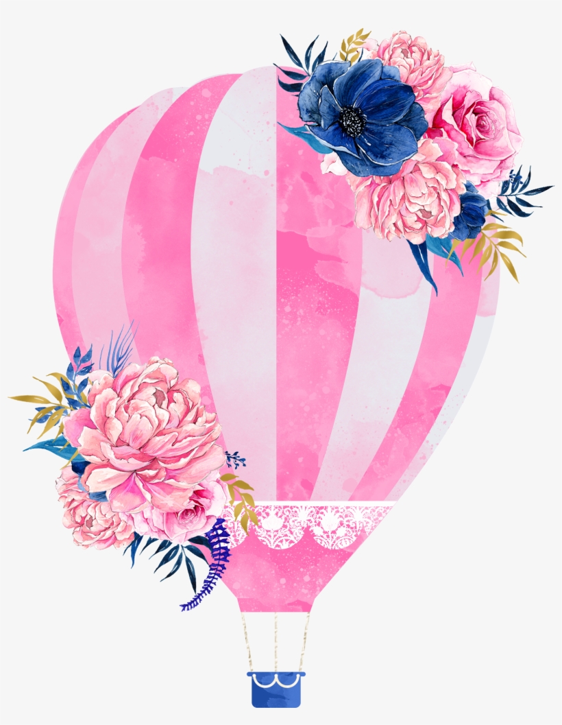Wedding Invitation Hot Air Balloon Clip Art - Watercolor Hot Air Balloon Png, transparent png