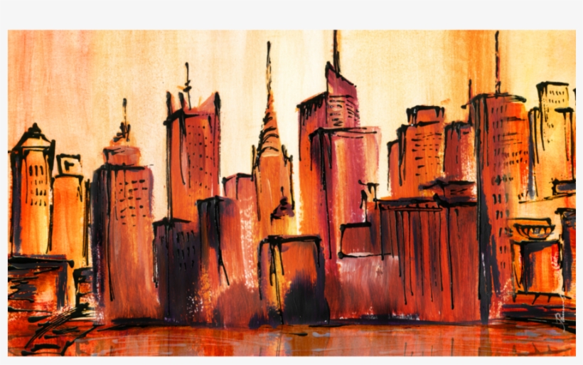New York City Painting Lovely Manhattan New York City - New York Abstract Painting, transparent png