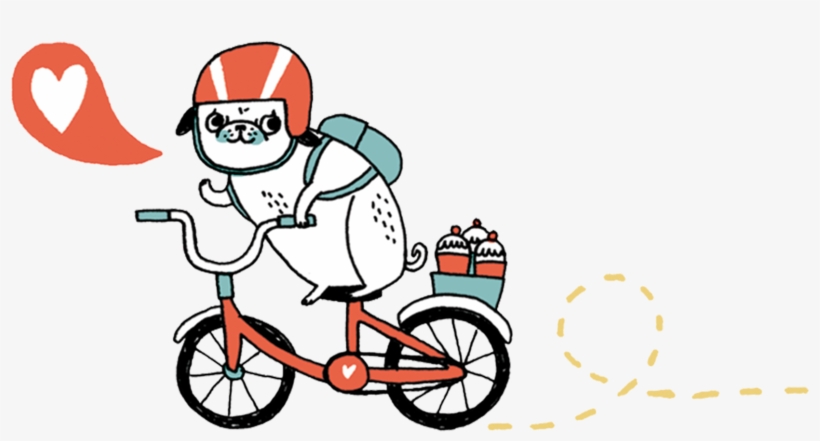 Pug On Bike - Σχεδια Τατοο Για Παιδια, transparent png