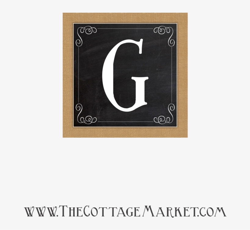 Photo Thecottagemarket Burlapampchalkboard Letter G - Number, transparent png