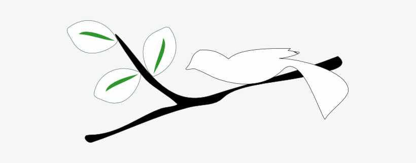 Blue Bird On A Tree Branch Black White Line Art 555px - Branch, transparent png