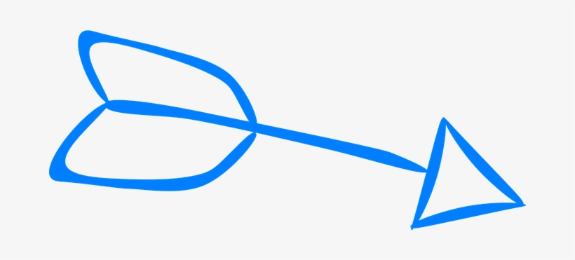 Arrow, Feather, Blue, Handdrawn, Doodle - Blue Doodle Arrow Png, transparent png