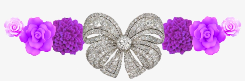 Purple By Writerfairy On Deviantart - Flores Con Diamantes Png, transparent png