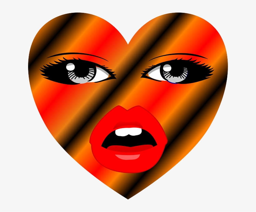 Heart, Face, Red, Eyes, Mouth - Corazon Con Ojos Png, transparent png