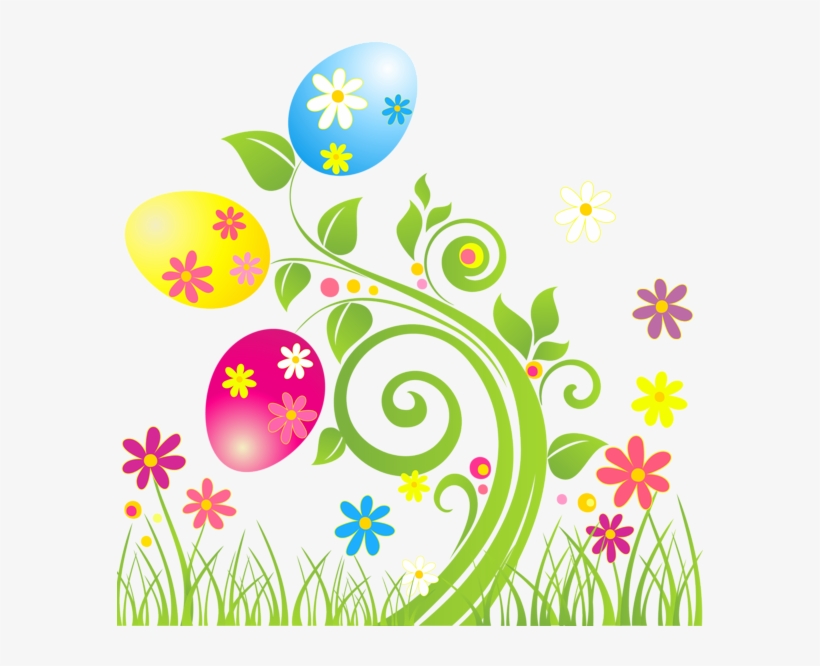 Clip Art Easter Egg Decoration With Flowers Png Transparent - Easter Egg Flowers Clipart, transparent png