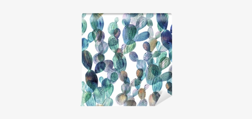 Cactus Pattern In Watercolor Style - Aguarela Cactus, transparent png