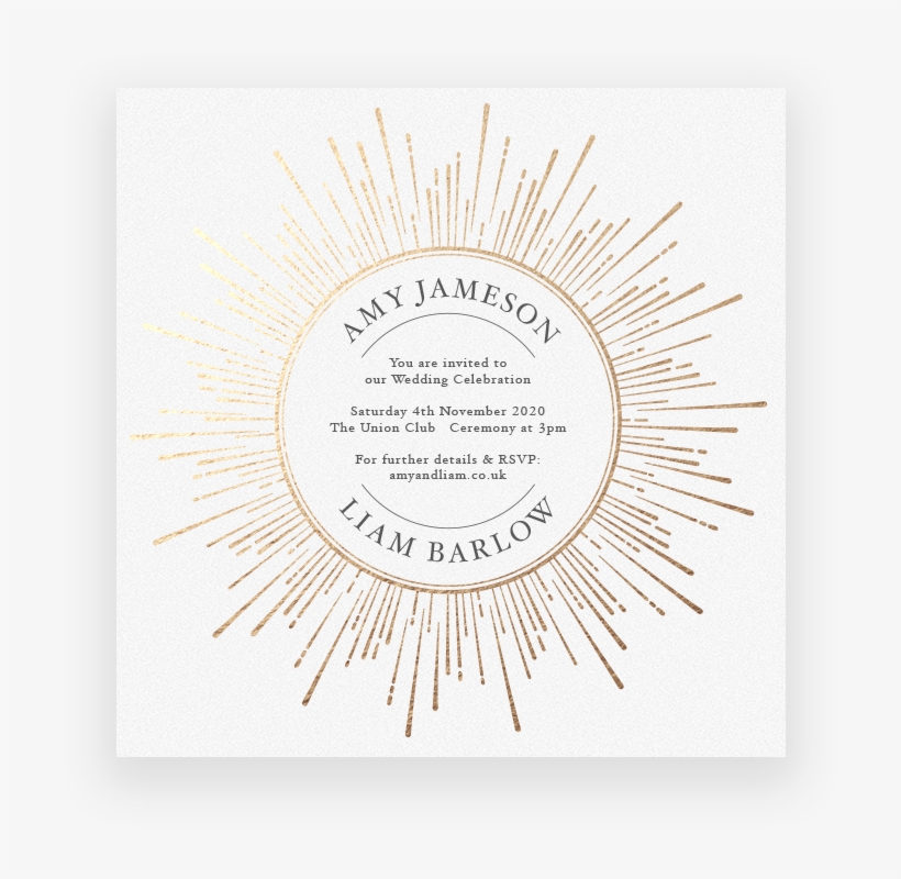 Sunburst Wedding Invitation - Wedding Invitation, transparent png