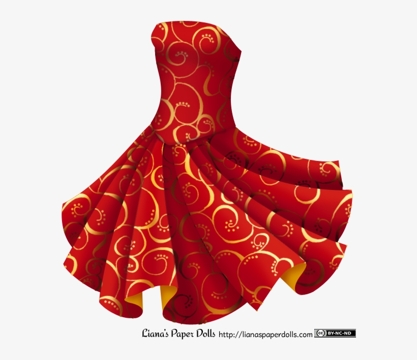 A Strapless Red Dress With A Tight Bodice And A V-shaped - Spinning Dress Drawing, transparent png